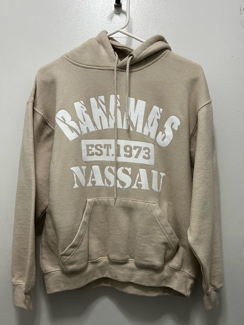 Beige Nassau Graphic Pullover Hoodie